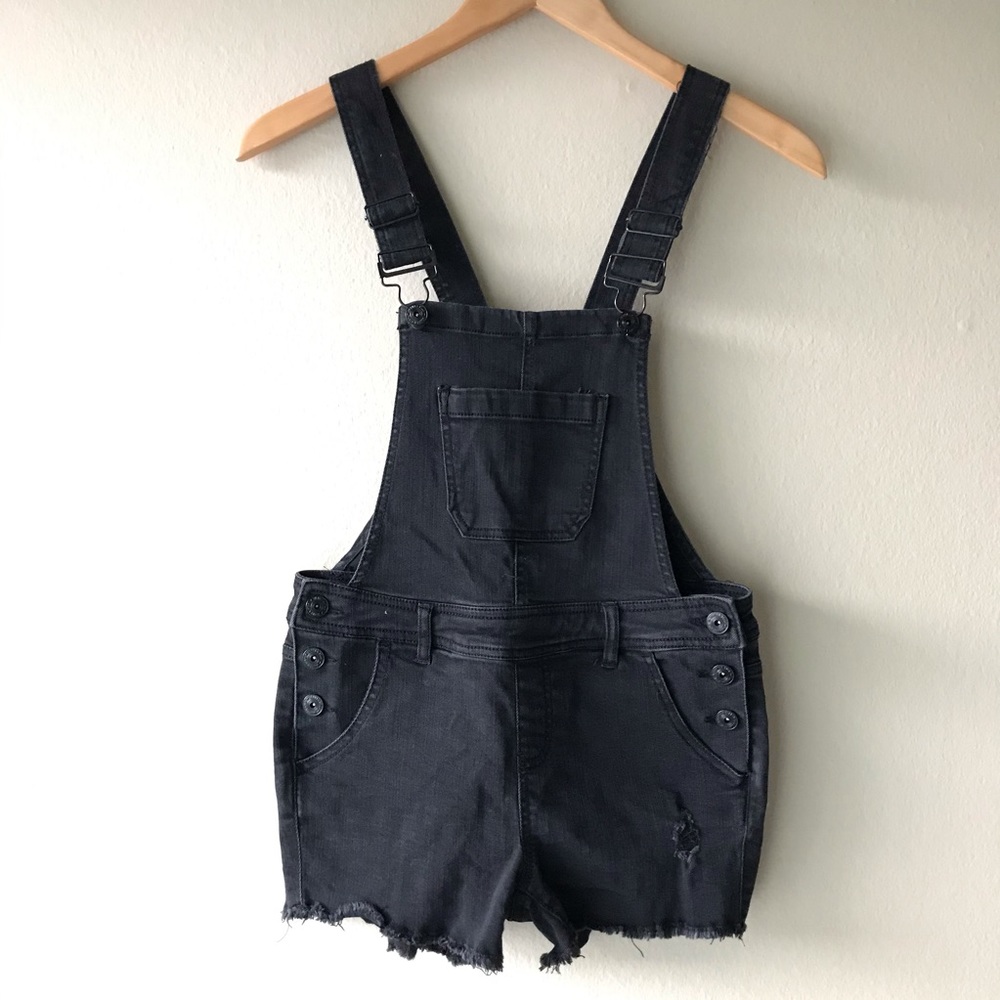 Vanilla Star Premium Black Denim Shortalls Overalls Short Overalls